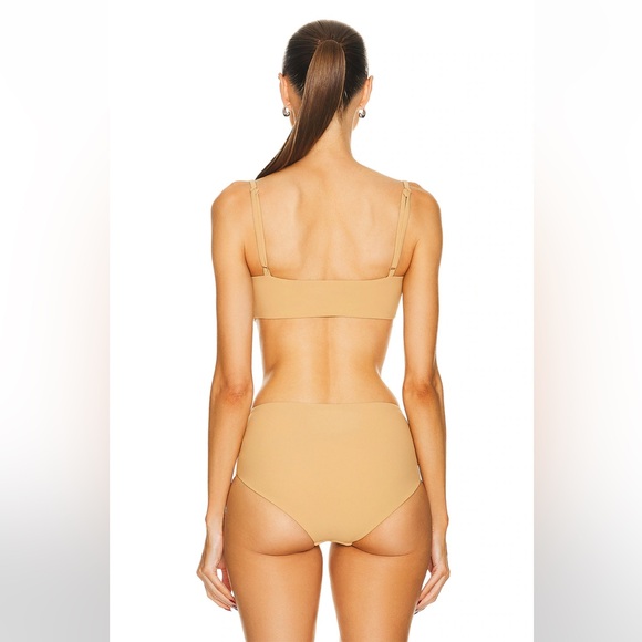 CHRISTOPHER ESBER Ruched Prong Bandeau Bikini Top + High Bikini Brief US8 $343 - Picture 6 of 9